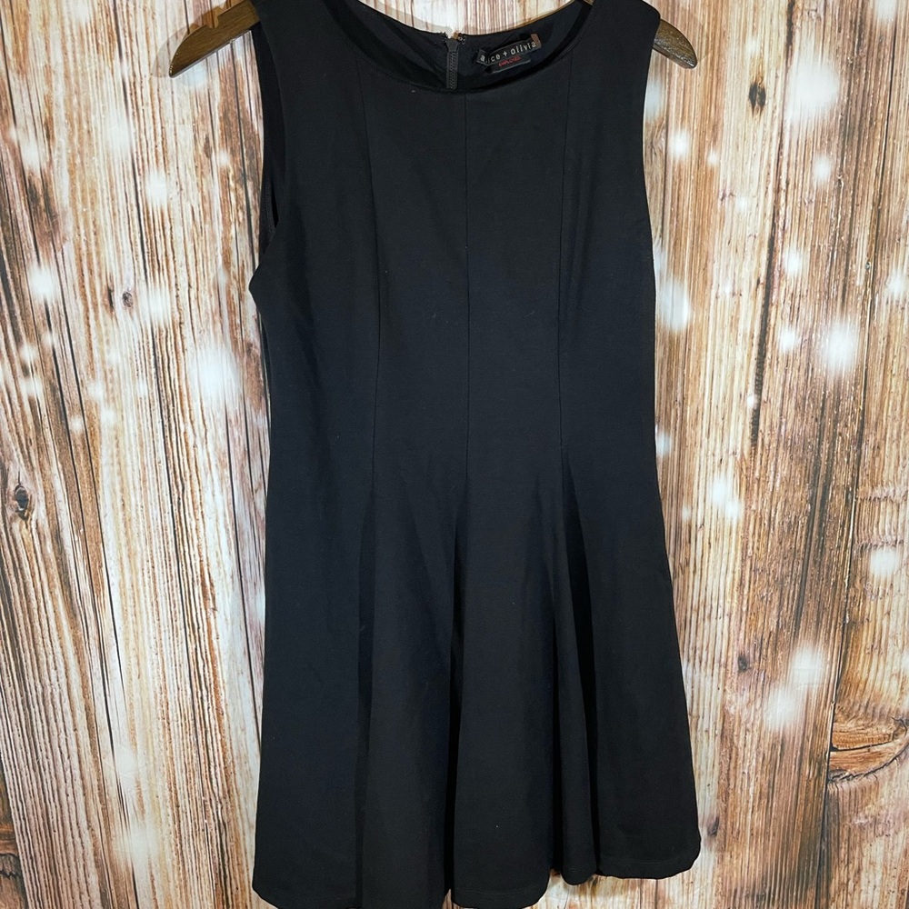 Alice Olivia Dress Women 6 Black Employed Fit Flare Career Cocktails Party Lined